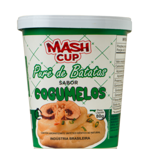 Imagem do Mash Cup sabor Cogumelo da Nutrilandi Alimentos, um purê de batata instantâneo prático e saboroso